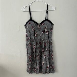 Black and White Floral Mini Dress